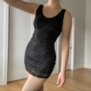 Sparkly black mini dress